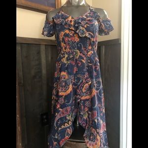 Boutique Floral Paisley High-Low Dress